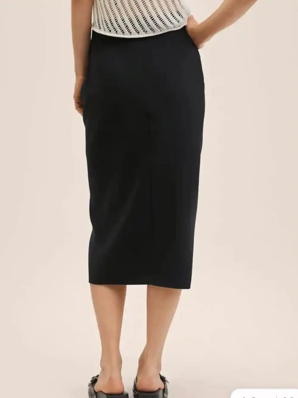Nwt mango Black front pleat Draped Midi Skirt - Women - Picture 3 of 8